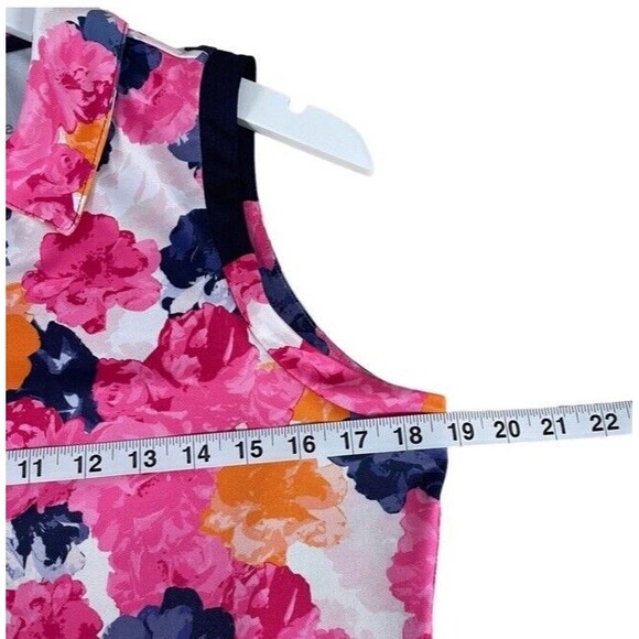 GGBLUE LUXE SPORTS Golf Pink Floral Spandex Sleeveless 1/4 zip Tank Top Med EUC - Picture 6 of 7
